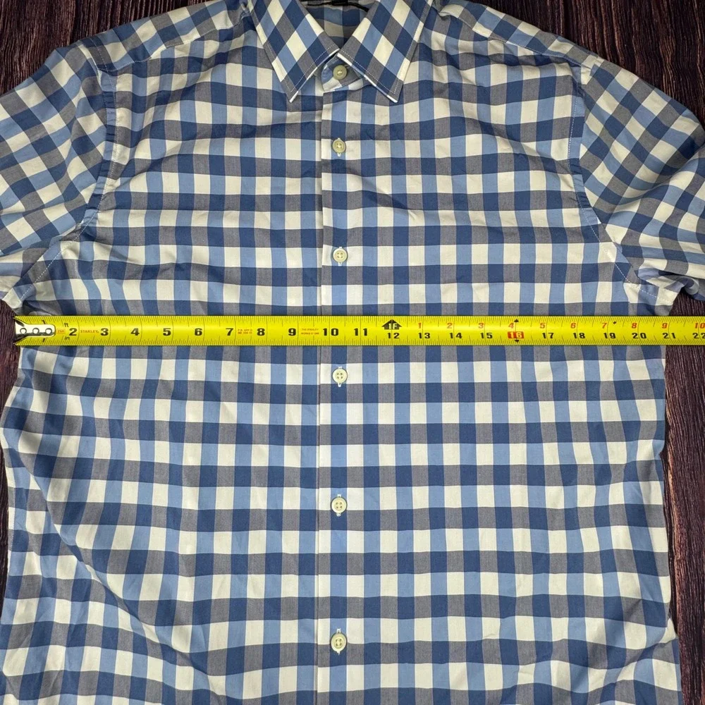 Banana Republic Camden Fit Shirt M Supima Cotton Gingham Buffalo Check Lot of 2